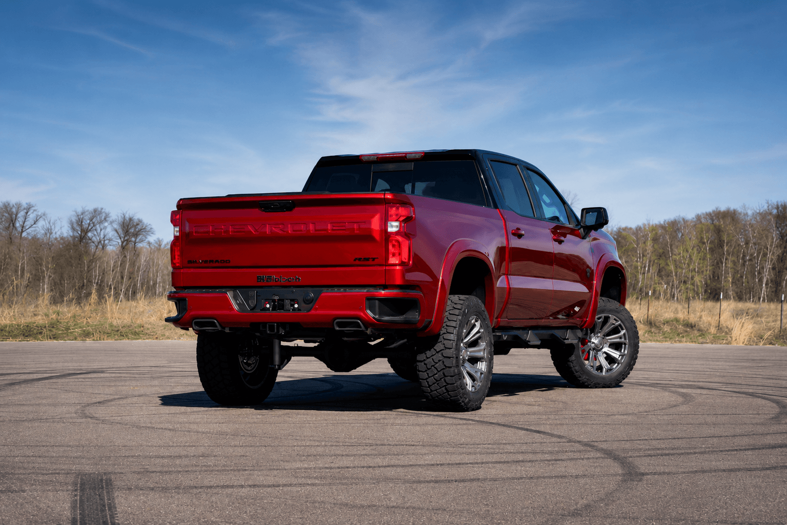 Rear view of the custom Chevy Silverado Waldoch Rampage