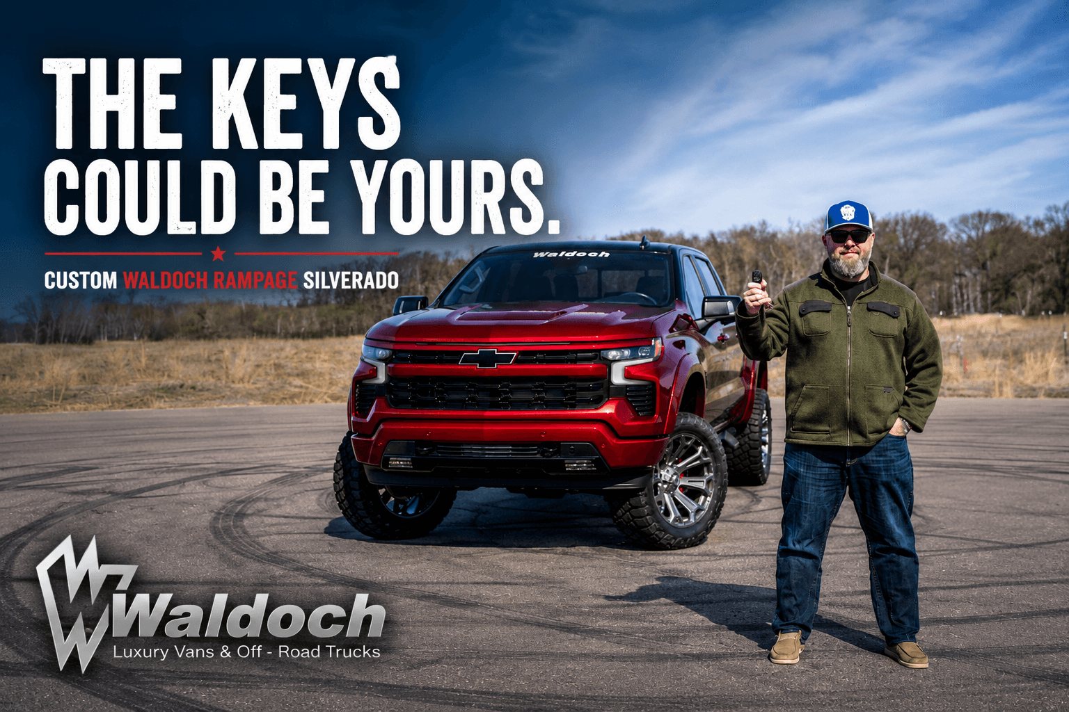 Brand-new custom Chevy Silverado 1500 Crew sweepstakes hero image